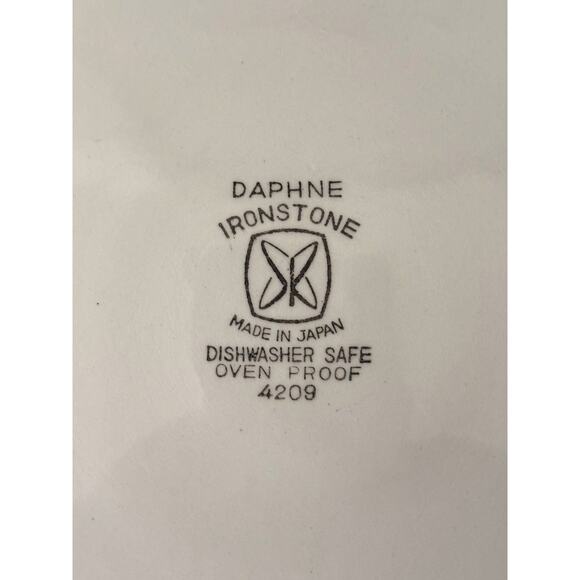 Vintage 1970s DAPHNE Ironstone 4209 Chop Platter Yellow Orange Green Flowers EUC - Picture 4 of 4